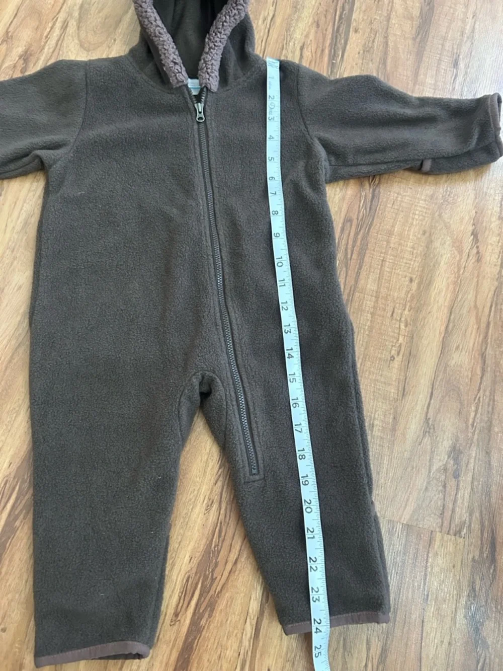 Columbia Tiny Bear ll Brown Fleece One Piece Snow Suit Baby Size 6-12 Mon
